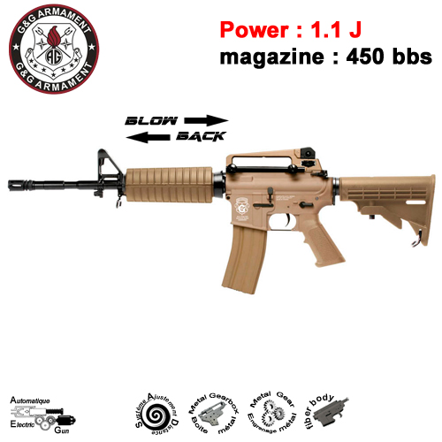 GG - GR16 Carbine Plastic BlowBack - EGR-16P-CAR-DBB-NCM - TAN - 1.1J