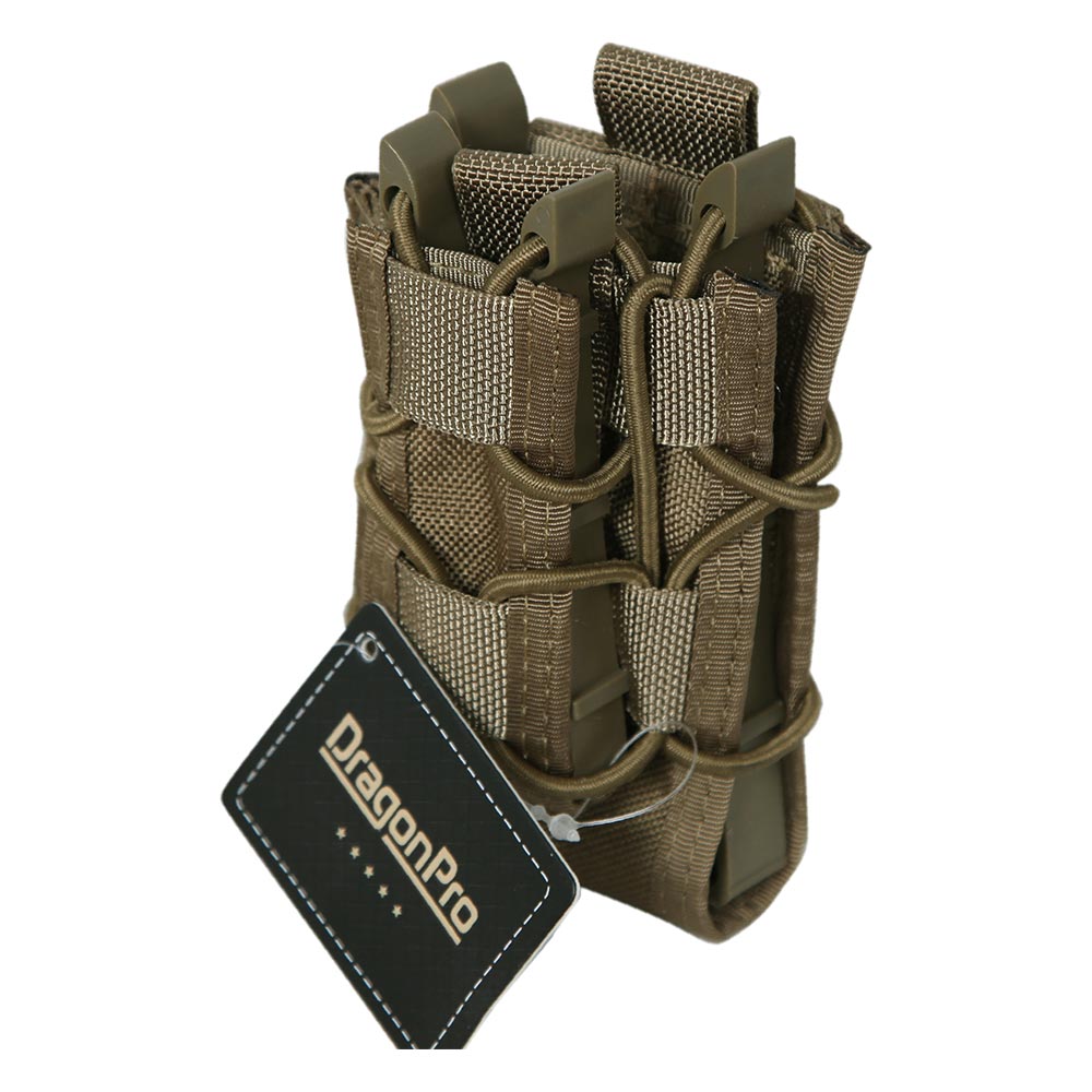 DRAGONPRO DP-PO009-003 Double Decker TaC Mag Pouch KHAKI