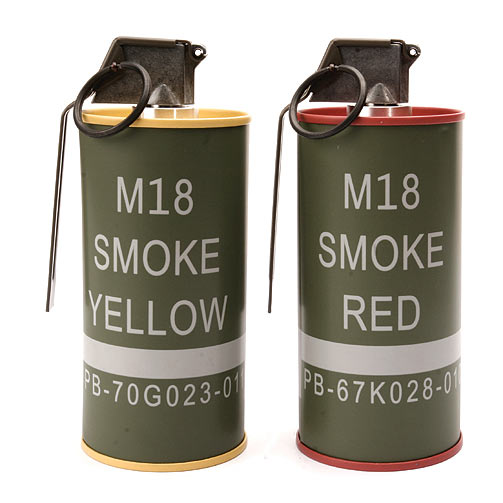 Mock M18 Smoke Grenade Shape BB Container Set Red/Yellow
