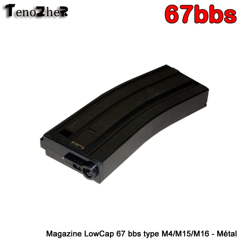 TenoZheR - magazine LowCap 67 bbs type M4/M15/M16 -  Metal BK - AEG
