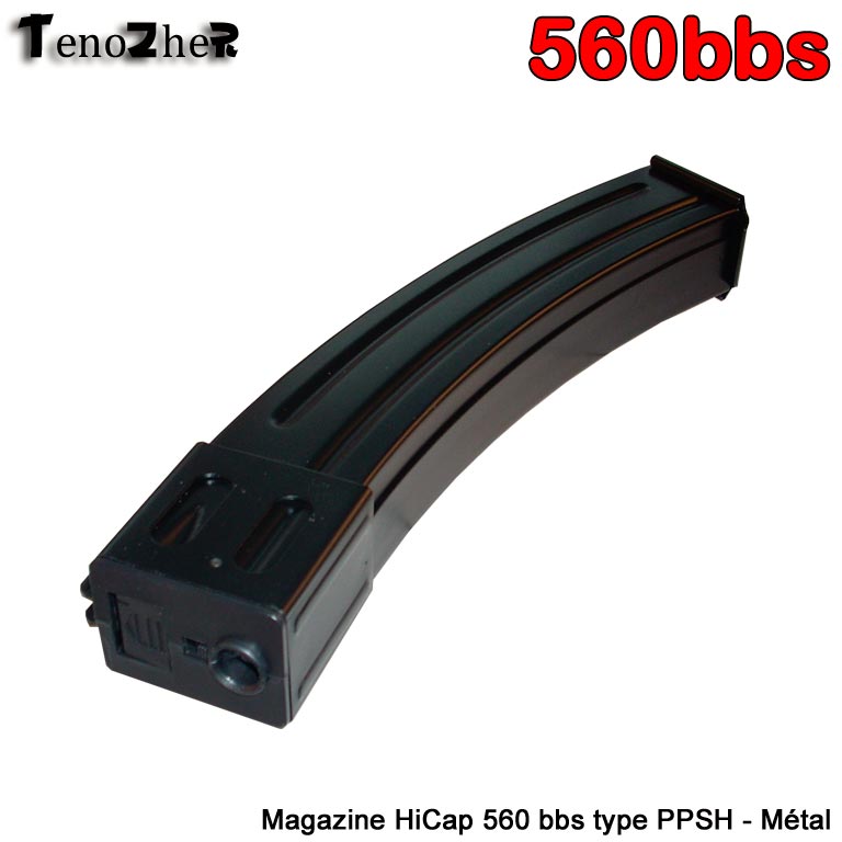 TenoZheR - magazine HiCap 560 bbs type PPSH - Metal BK - AEG