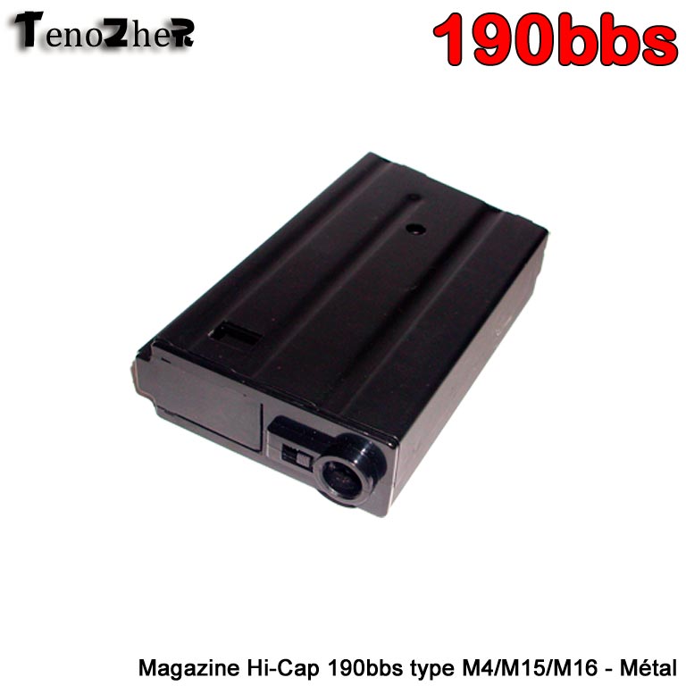 TenoZheR - magazine MidCap 190 bbs s�rie (type M4/M15/M16) - m�tal BK - AEG