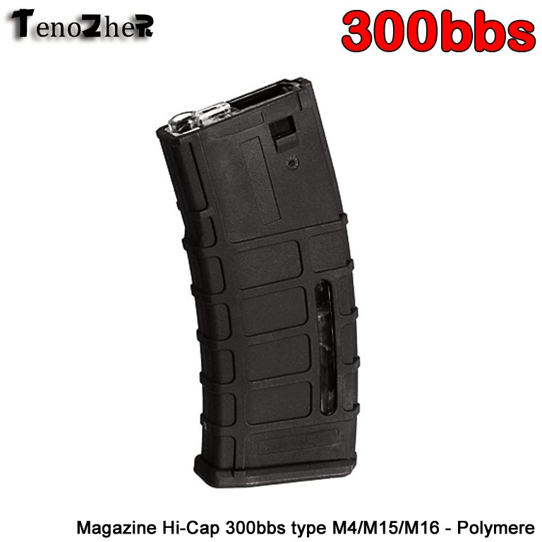 TenoZheR - magazin HiCap 300 bbs type M4/M15/M16 - Polymère BK