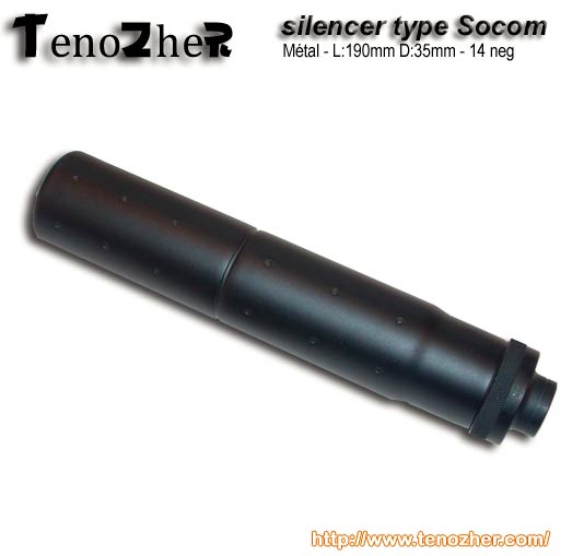 TenoZheR - Silencer SOCOM - M�tal - L:20mm D:35mm - 14 neg - BK
