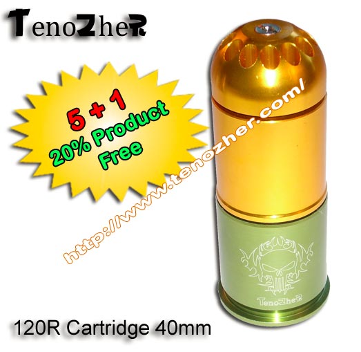 Offre 5 + 1 - TenoZheR - 120R Cartridge D2 - Cartouche 120bbs D2  40mm - 6mm