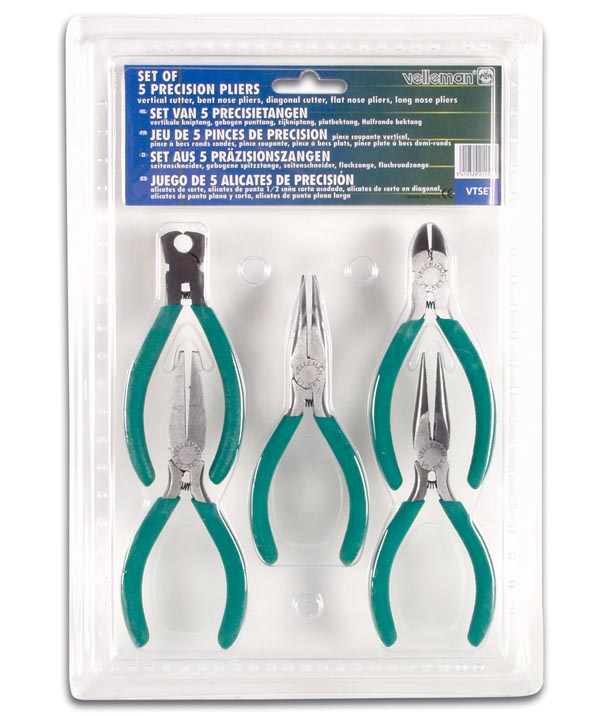 JEU DE PINCES ELECTRONIQUES 125mm (5 pcs)
